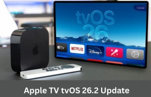 Apple TV tvOS 26.2 Update: Profiles Without Apple ID and Kids Mode Apple TV tvOS 26.2 update screen in Software Updates menu
